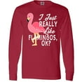 thumbnail image 3 of Inktastic I Just Really Like Flamingos Ok with Pink Flamingo Long Sleeve T-Shirt, 3 of 5