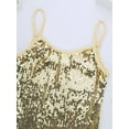 thumbnail image 5 of YiZYiF Kids Girls Tank Tops Shiny Sequins Camisole for Jazz Latin Dance Costume Gold 12, 5 of 7