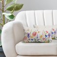 thumbnail image 2 of Colorful Watercolor Floral Pillow Covers 12x20 Spring Flower Print Decorative Throw Pillows Outdoor Farmhouse Seasonal Linen Pillowcase Lumbar Cushion Case Decor for Home Sofa Couch Bed Set of 2, 2 of 6