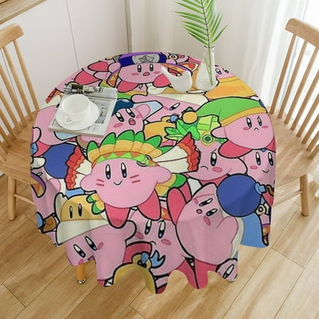 

Kirby (1) Christmas round plastic waterproof tablecloth 50x50in