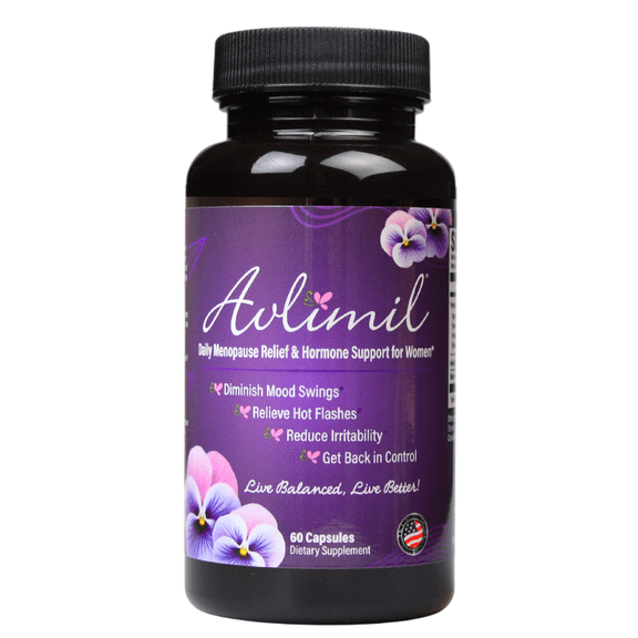 Avlimil® Hormone Balance & Menopause Support. Helps Mood Swings, Hot Flashes, Night Sweats and Irritability. Formulated with Organic Ingredients. 60 Capsules, 30 Day Supply