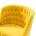 thumbnail image 5 of Swivel Office Task Chair Swivel Rolling Computer Velvet Fabric Gold Legs Makeup Vanity Chairs Adult Office Yellow, 5 of 9