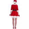 thumbnail image 2 of QueenLine Costume de Père Noël à Manches Mi-Longues Cosplay Ceinture Robe de Noël Fantaisie (Rouge, TTG), 2 of 8