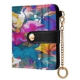 thumbnail image 2 of Small Wallet For Women Bifold Leather Pocket Coin Credit Card Holder With RFID Blocking Abstract Colorful Flowers, 2 of 6