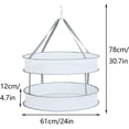thumbnail image 2 of Jinsinto Foldable Clothes Drying Rack Hanging Clothes Dryer Tiers Foldable Mesh Net Drying Rack Folding Drying Rack Hanging Clothes Basket for Sweater, Delicate and Swimsuit, 2 of 5