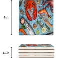 thumbnail image 3 of FMSHPON Lobster Lemon Table Food Art Set of 6 Coaster for Drinks, Absorbent Ceramic Stone Coasters Cup Mat with Cork Base for Home Kitchen Room Coffee Table Bar Decor, 3 of 4