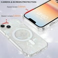 thumbnail image 4 of Case for iPhone 14 / iPhone 13 Phone Case 6.1-Inch, [Compatible with MagSafe] Magnetic Slim Glitter Bling Sparkly Pearl Mother-of-Pearl Seashell Women Girly Shockproof Protective Cover, White, 4 of 9