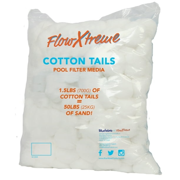FlowXtreme Cotton Tails Filter Media 1.5lbs (Replaces 50lbs. Sand