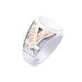 thumbnail image 4 of AFFY Eagle Two Tone Men's Signet Ring In 14k White Gold Over 925 Sterling Silver, Ring Size 7.5, 4 of 4