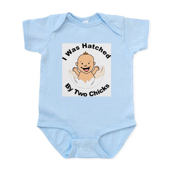 CafePress - I Was Hatched By Two Chicks Body Suit - Baby Light Bodysuit, Size Newborn - 24 Months