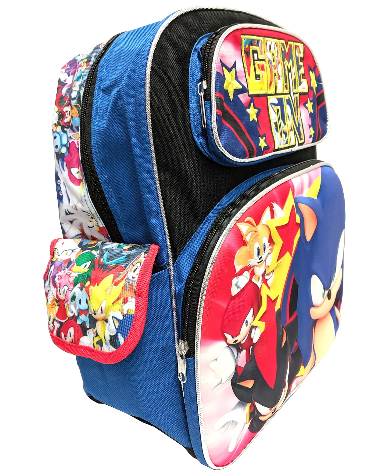 Sonic The Hedgehog Game On 3D 16" Large Backpack