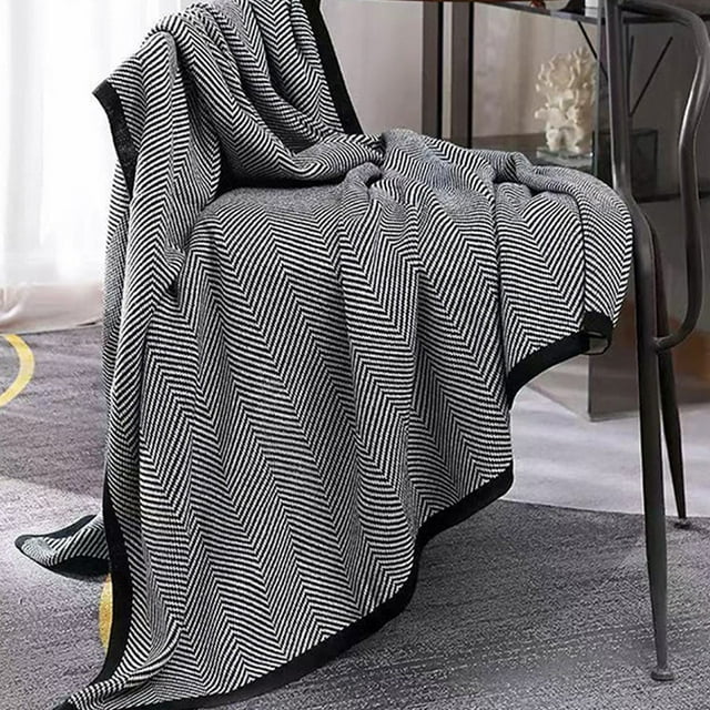 Plastics Mini Calculator Danhjin Sofa Blanket Office Nap Or Travel Lightweight Air Conditioning Blanket Soft Knitted Decorative Blanket With Geometric Pattern Home Decor