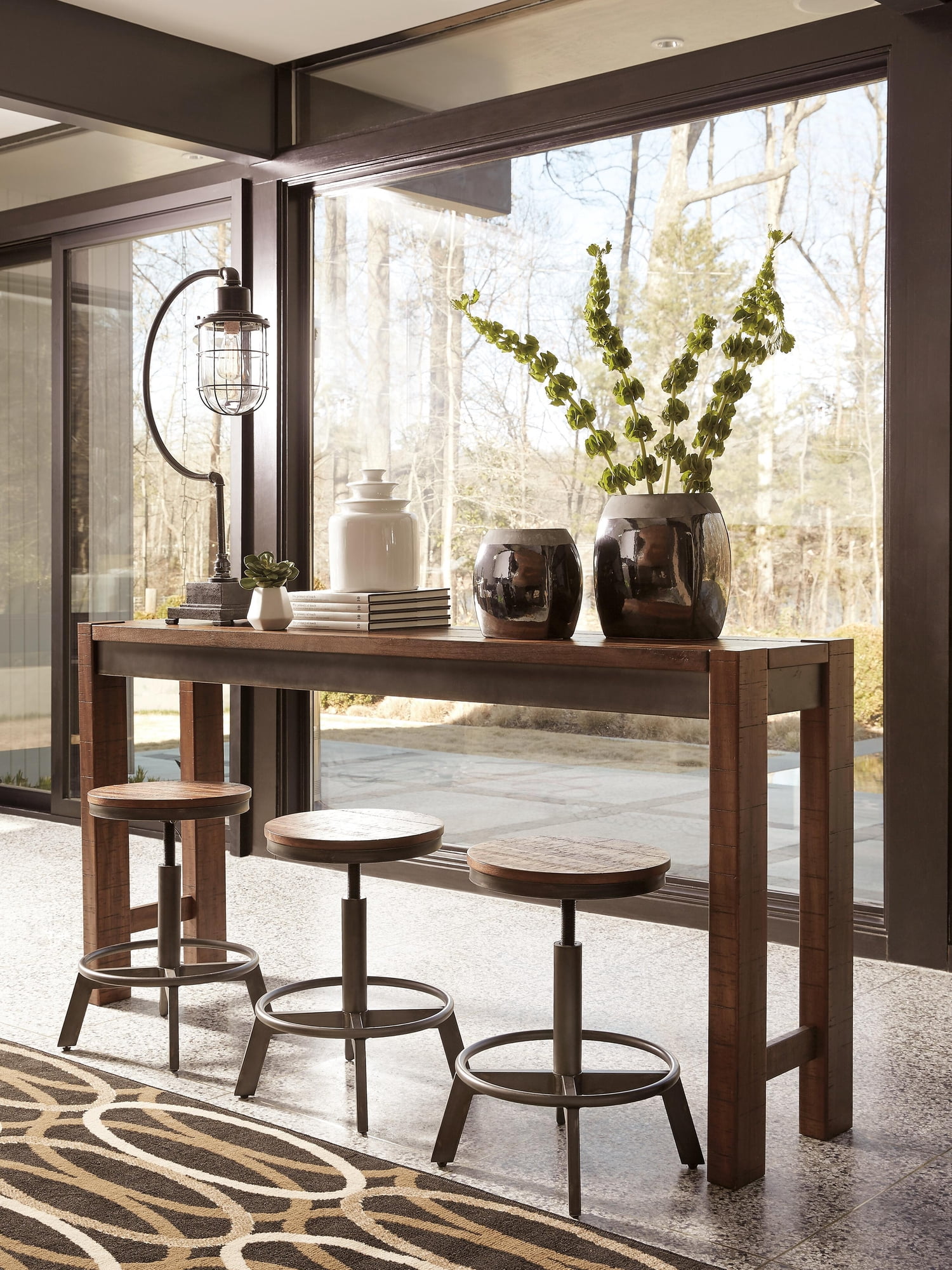Signature Design by Ashley Jae Metal Desk Lamp, Black, Industrial Cage Desk Lamp with Glass Shade