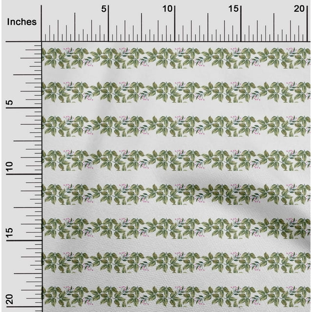 oneOone Tissu Viscose Georgette Imprimé Floral & Feuilles Tissu BTY 42 Pouces de Large