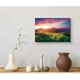 thumbnail image 3 of wall26 Canvas Print Wall Art Purple and Red Sunrise Over Blue Green Mountains &amp; Valley Nature Floral Photography Realism Rustic Colorful Multicolor Ultra for Living Room, Bedroom, Office - 32&quo, 3 of 5