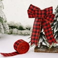 thumbnail image 6 of SPRING PARK 2m Lattice Christmas Wired Edge Ribbons Black Red Plaid Ribbon Black White Buffalo Plaid Ribbon and Burlap Craft Ribbon for DIY Gift Wrapping Christmas Crafts Decoration, 6 of 7