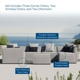 thumbnail image 2 of Modway Saybrook 7-Piece Patio Fabric Upholstered Sectional Sofa in Gray, 2 of 13