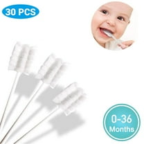 BSMEAN 30Pcs Baby Mouth Cleaner Newborn Tongue Coating Deciduous Tooth Disposable Gauze Toothbrush Suitable for 0-3 Year Old Baby