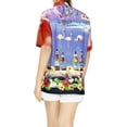 thumbnail image 4 of HAPPY BAY Women's Floral Beach Hawaiian Blouse Shirt T-Shirt Blouses Button Up Short Sleeve Dress Tee Shirts Tops for Women L Bottle, Red, 4 of 4