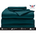 thumbnail image 2 of BeKind Online 5-PC Split California-King Organic Cotton Sheet Set for Adjustable Bed, 1000-Thread-Count, 28-Inch Deep Pockets - Teal Blue Color, 2 of 7