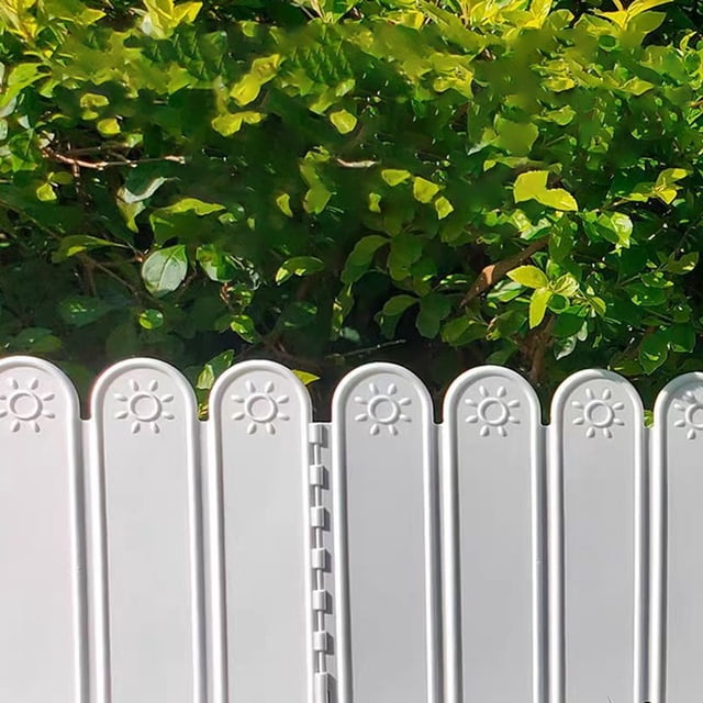 HCBY Garden Fence, Multi-shape Combinable Border, Weatherproof Resin Structure, Angle Adjustable Lawn Edging for Outdoor Garden Landscape Partition