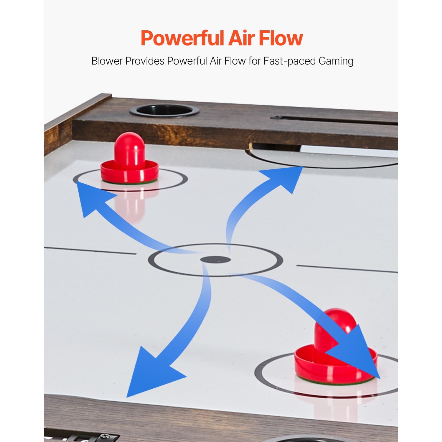 KFFKFF 54" 3-in-1 Combo Game Table Set, Multi Game Room Table with Air Hockey, Table Tennis, Foosball, and Accessories, Air Propelled Arcade Hockey Table for Recreational Room