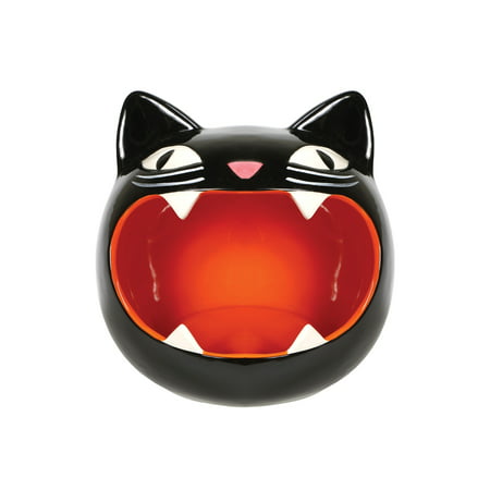 What On Earth Black Cat Candy Bowl - Black Kitty Dish - Perfect for Halloween Party Decoration
