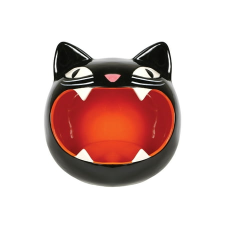 What On Earth Black Cat Candy Bowl - Black Kitty Dish - Perfect for Halloween Party Decoration