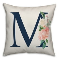 Creative Products Floral Monogram - M 18x18 Indoor / Outdoor Pillow