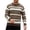 Coffee, variant on Turilly Men's Sweater Striped Geometric Knit Crewneck Pullover Sweater with Small Chest Label Casual Everyday Top
