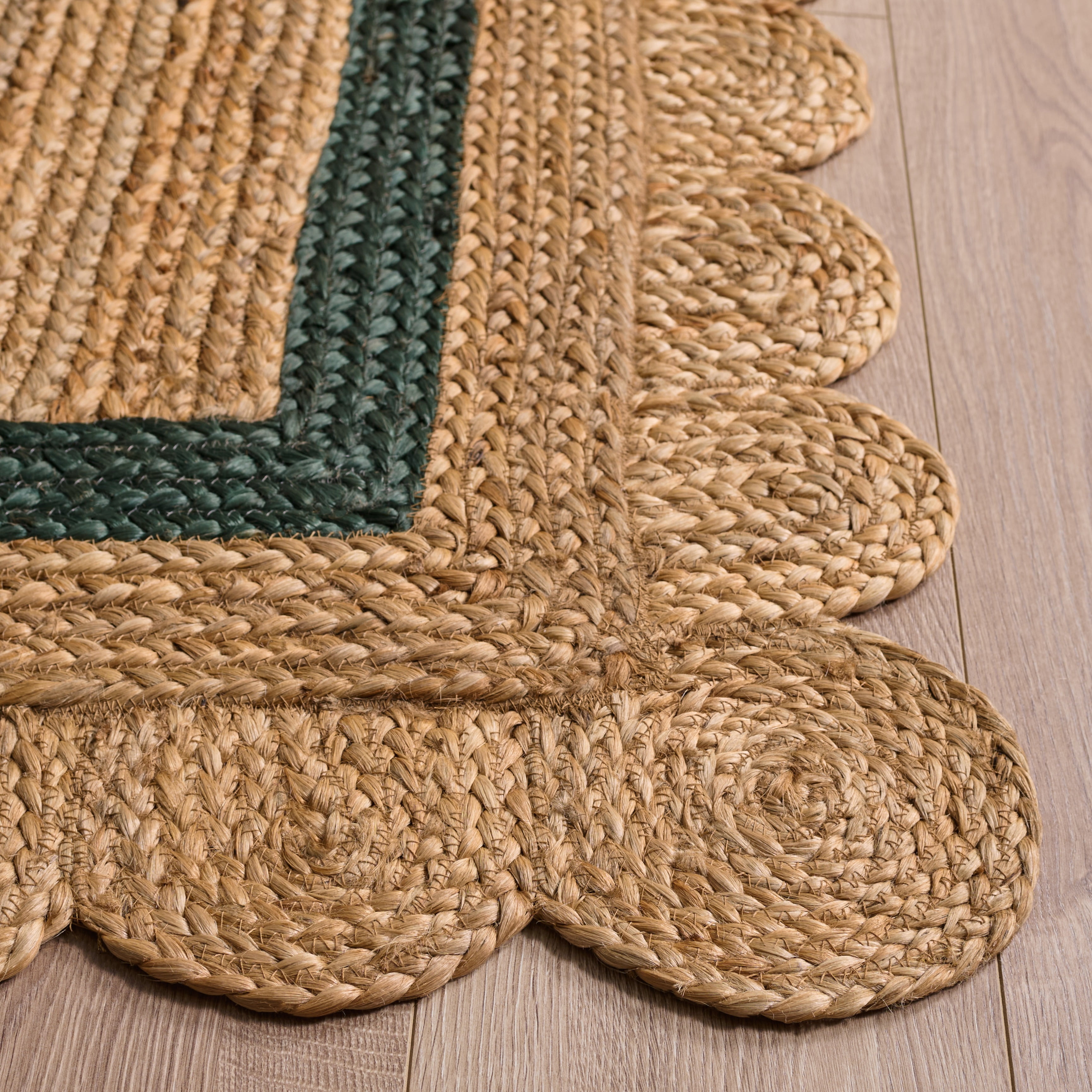 Safavieh Natural Fiber Archibald Bordered Area Rug, Natural/Dark Green, 4' x 6'