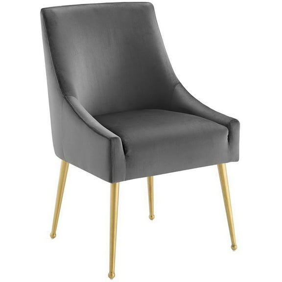 Modway Discern 19" Upholstered Performance Velvet Dining Chair in Gray