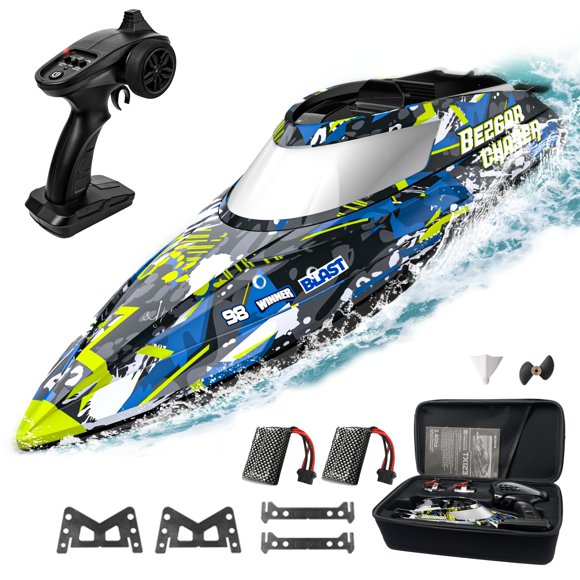 Barco con control remoto BEZGAR TX123, de alta velocidad, más de 32 km/h, con maleta