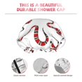 thumbnail image 5 of Kdxio Red Snake Print Shower Cap for Women,Elastic and Reusable,Double Waterproof Layers Bathing Hat, 5 of 9