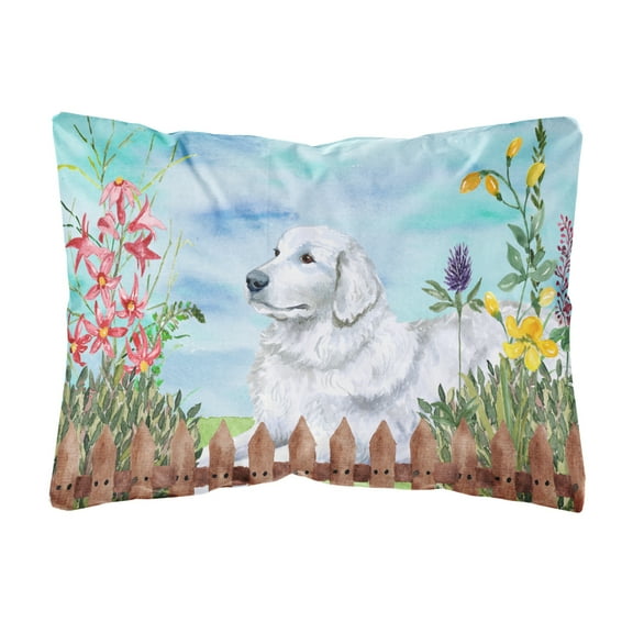 Maremma Sheepdog Spring Canvas Fabric Decorative Pillow