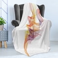 thumbnail image 4 of Smoke Soft Flannel Fleece Throw Blanket, Digital Design Vapor Waves as Abstract Multicolored Smoke with Series of Lines, Cozy Plush for Indoor and Outdoor Use, 50" x 70", Multicolor, by Ambesonne, 4 of 5