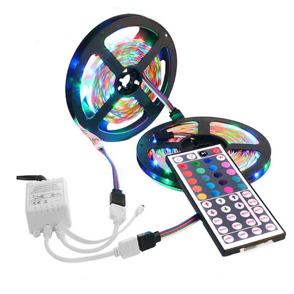 Details about  / US Local 17//33FT 600 LED Strip Light SMD 3528 RGB+44 Key Remote Controller+Power