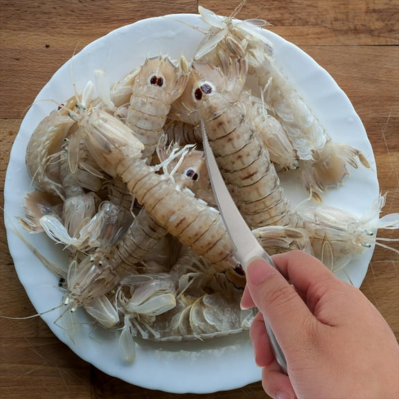 Masteelf 2Pcs Stainless Steel Kitchen Shrimp Line Cleaning Tools Shrimp Cutters (Silver)