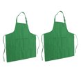 thumbnail image 3 of Cooking Apron Waterproof Adjustable Neck Strap Breathable Soft Kitchen Bib Apron with Pocket for Barbecue Baking 2pcs Green, 3 of 5