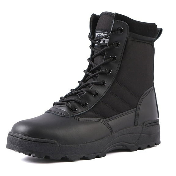 RIBONGZ Men's Safety Work Boots Anti-Slip Hiking Hunting Shoes Side Zipper Tactical Boots Breathable Desert Boots