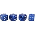 thumbnail image 1 of Wheel Valve Stem Caps for Vehicle Aluminum Alloy Dice Style 4pcs, Blue, 1 of 6