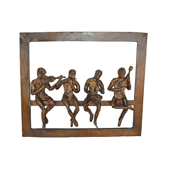 Nifao Musicians Picture Frame Made of Bronze Statue – Home Office Decor Sculpture, 21"L x 25"W x 4"H