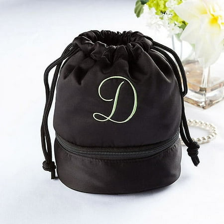 Personalized Jewelry Pouch Green Initial