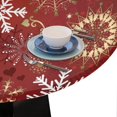 thumbnail image 6 of muroi Round Tablecloth Fitted Cover with Elastic Edged Autumn Leaves Pumpkin Pattern Waterproof Table Cloth for Party Kitchen Dining Indoor Outdoor 36'' - 42'' Diameter, 6 of 6