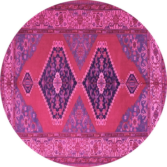Ahgly Company Indoor Round Persian Pink Traditional Area Rugs, 5' Round