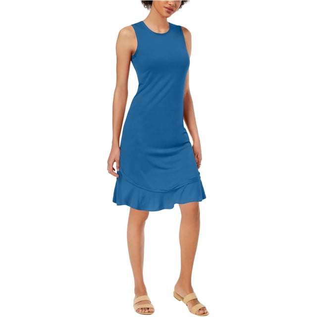 Vestido ajustado Maison Jules con dobladillo con volantes para mujer azul pequeño
