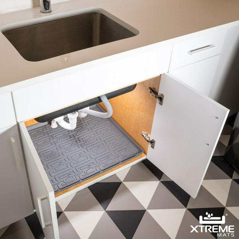 Mats Under Sink Kitchen Cabinet Mat Shelf & Drawer Liners Tray Drip  Waterproof