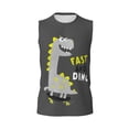 thumbnail image 6 of Lsque Cute Dinosaur Print Men's Cotton Blend Sleeveless Muscle Shirts (S-3XL)- Moisture Wicking, Odor Protection, UPF 30+,3X-Large, 6 of 8