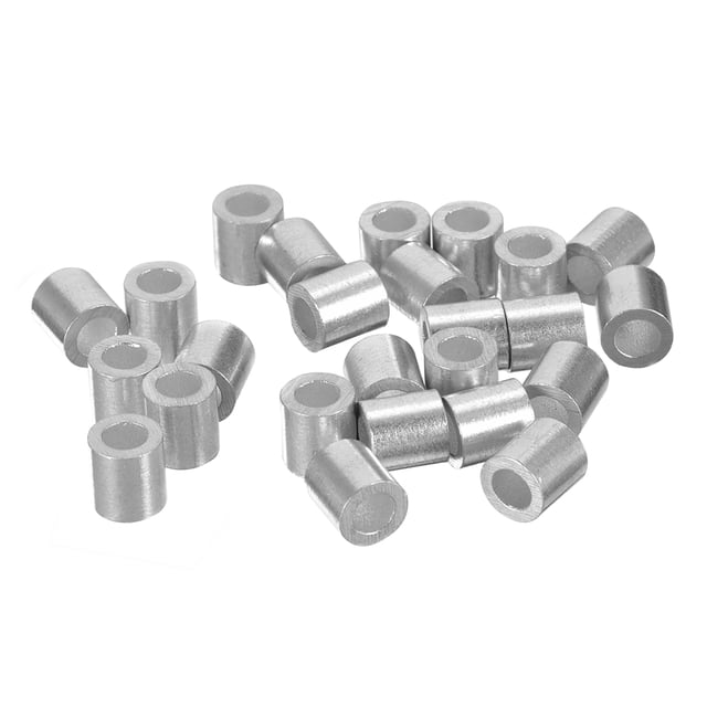 Unique Bargains 4.5mm 11/64-inch Cable Wire Rope Aluminum Sleeves Clip Crimping Loop 25pcs