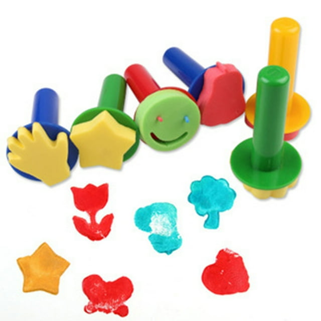 44pcs Sponge Painting Brushes Kit Mini DIY Painting Kits Early Learning Kids Paint Set Child Play Gift